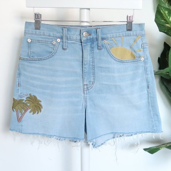 Madewell Sun Embroidered Edition Raw Edge High Rise Denim Shorts Taylor Swift 27 - Picture 6 of 16
